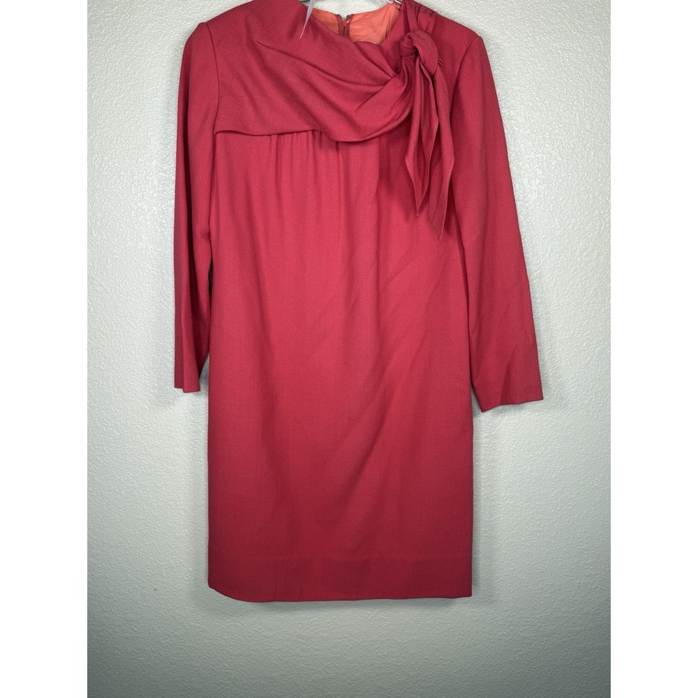 Vtg 70s Esther Wolf Womens Sz 8 Classic Designer  Retro Mod  Dress With Bow